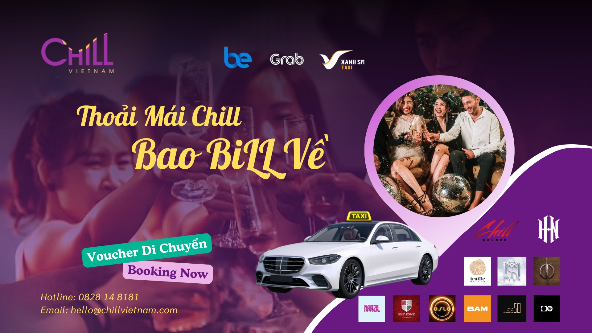 Booking qua Chill Việt Nam - Miễn phí di chuyển lên đến 100k 